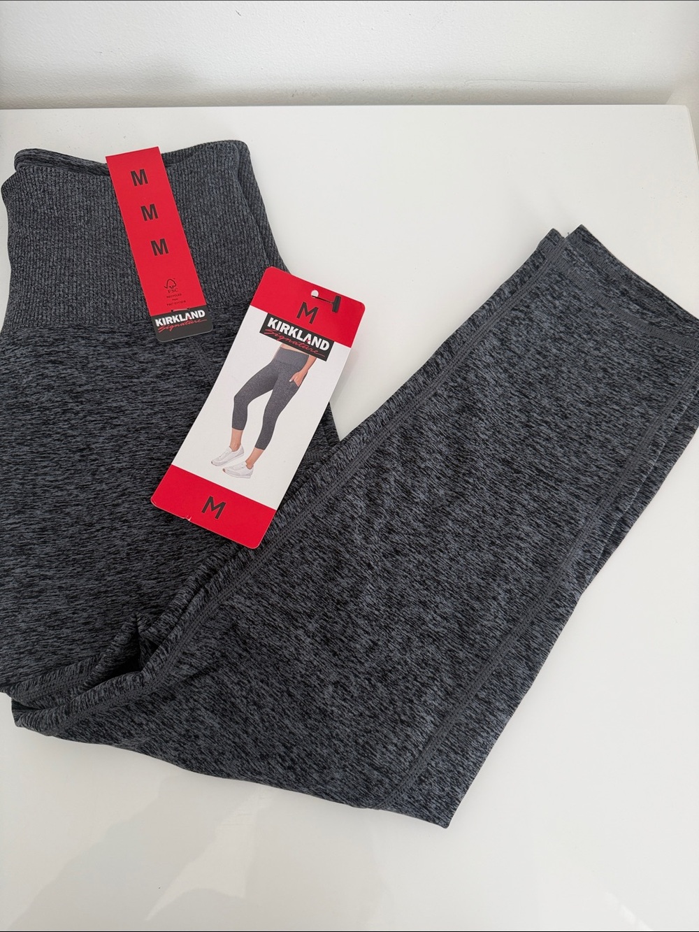 NWT Kirkland Signature Brushed Capri Leggings Dark Gray Medium